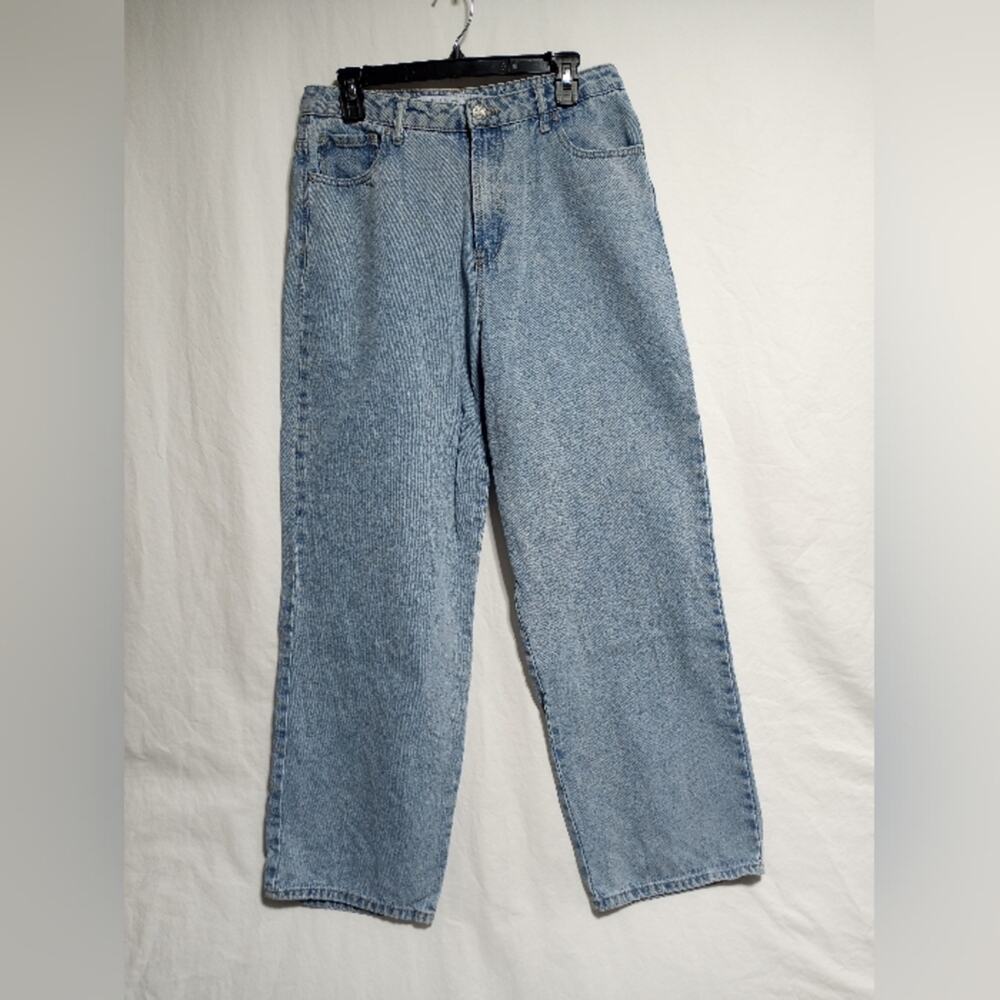 Indigo Rein Basic Dad Jean Size 13 High Waist Wide Leg Light Wash Blue